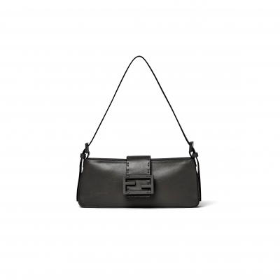 FENDI BABY B. BLACK LEATHER MINI-BAG 8BS117AYJ1F0KUR (25*10.5*3cm)
